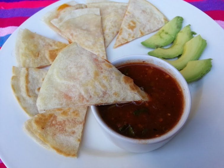 Quesadillas with avocado and salsa