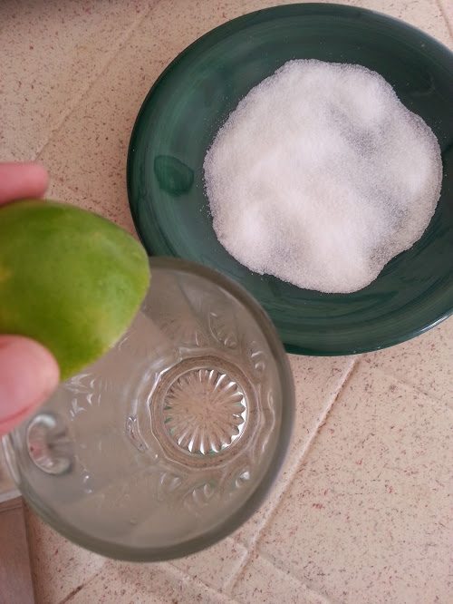 lime a glass and salt