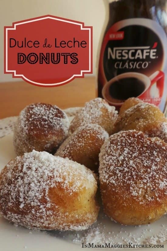 Dulce de Leche Donuts and Nescafe coffe