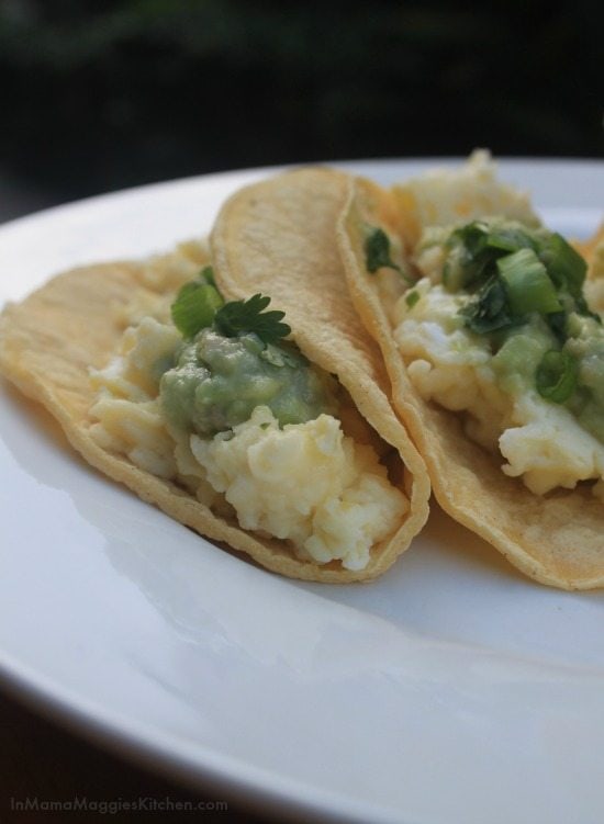Scrambled Egg Tacos with Guacamole