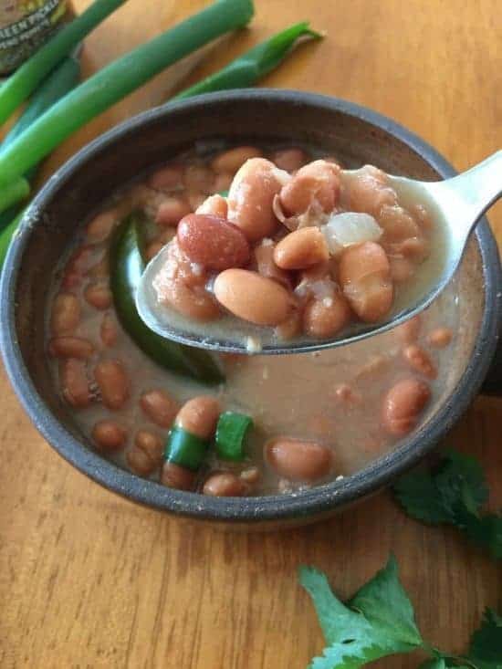 Not So Spicy Beans in a spoon 