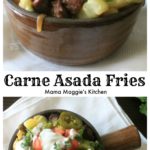 For Game Day, there is nothing better than Carne Asada Fries. A delicious and absolutely addicting appetizer and topped with grilled meats, salsa, guacamole, and more! The best part is that they are super easy-to-make. By Mama Maggie's Kitchen