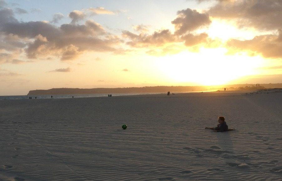 Soccer at Sunset on Coronado Beach 