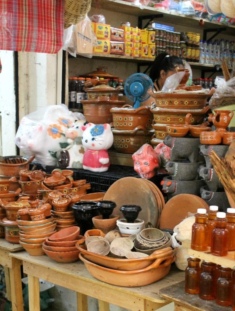 Mexican crafts at the Mercado in Tabasco, Mexico 