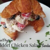 Healthy Waldorf Chicken Salad Sandwich - delicious and half the calories - by Mama Maggie's Kitchen