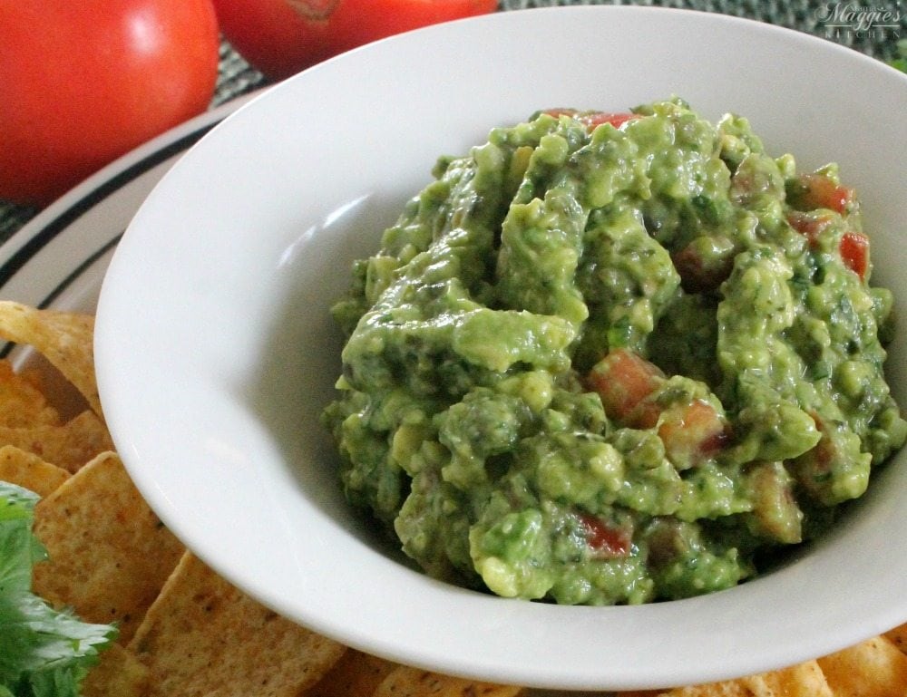 Quick and Easy Guacamole served on a bowl
