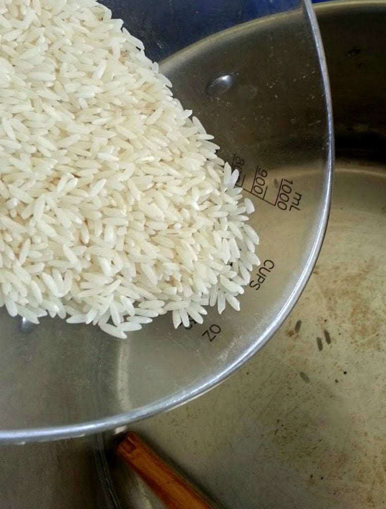Adding Rice to the Pot 