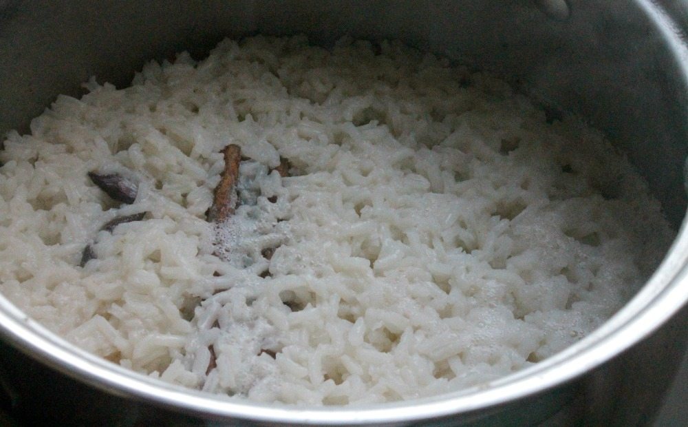 Cooked Rice in a pan