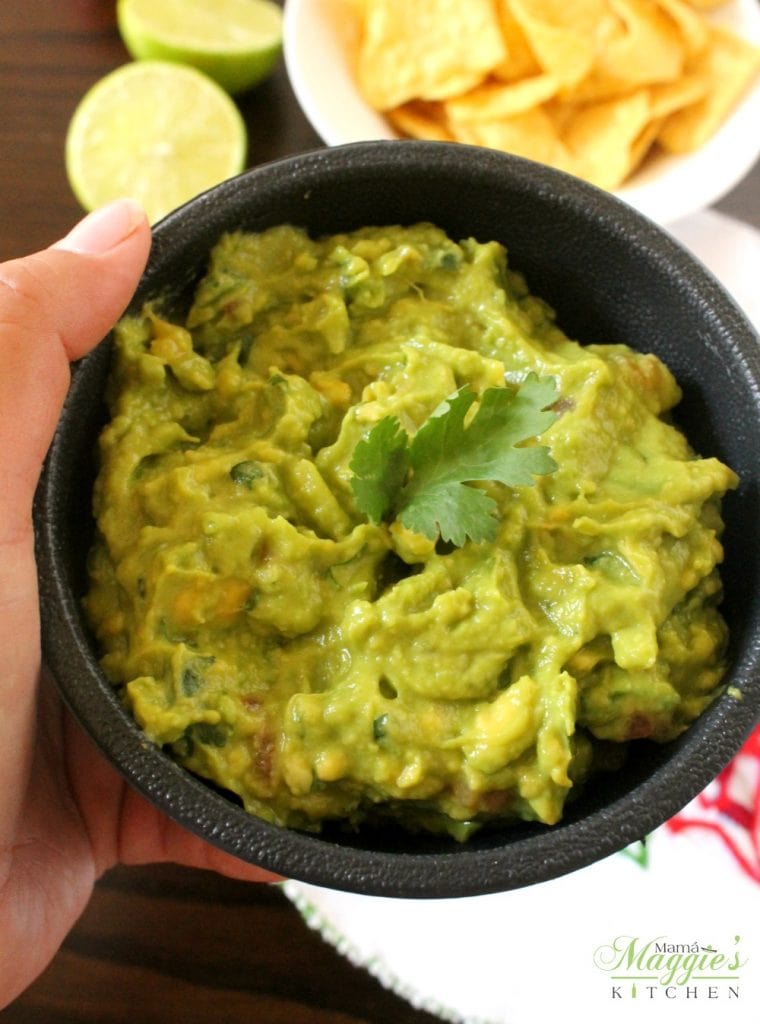 It’s not a party unless there’s a Creamy Guacamole and bag of chips on the table. Always a crowd pleaser, always yummy. By Mama Maggie’s Kitchen