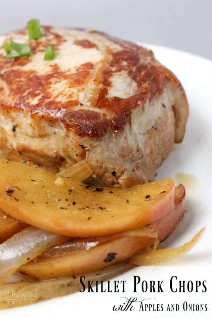 Skillet Pork Chops with Apples and Onions - an easy-to-make recipe that’s delicious and yummy. This German American dish is perfect for fall and those who are fans of easy cleanup. (raises hand) - by Mama Maggie’s Kitchen