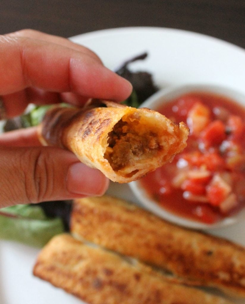 Classic Ground Beef Taquitos. Crunchy and delicious. Dip them into salsa or guacamole, and it’s like a piñata breaking in your mouth. By Mama Maggie’s Kitchen