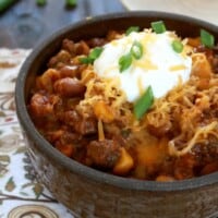 Slow Cooker Chipotle Chili is delicious with big, bold flavors that will warm you up on a cold day. By Mama Maggie’s Kitchen