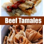 A collage of Beef tamales.