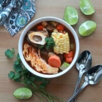 Caldo de Res, or Mexican Beef Soup, is a traditional Mexican dish made with beef shanks and loaded with vegetables. Hearty and extremely satisfying, this recipe is a well-loved classic in Mexico. By Mama Maggie’s Kitchen