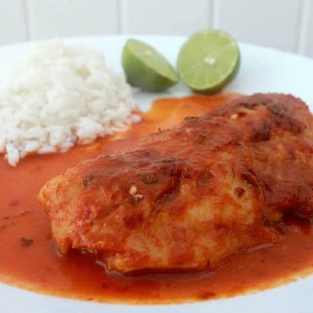 Pescado En Salsa De Chiles Fish In Mexican Chili Sauce 