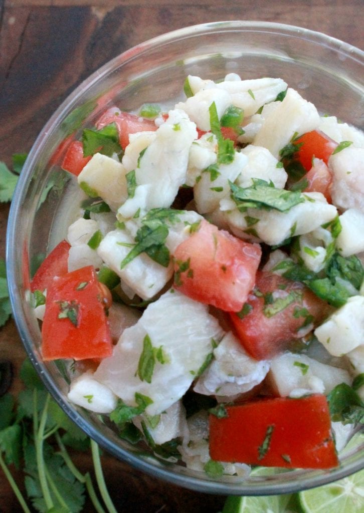 Fish Ceviche, or Ceviche de Pescado, is the perfect warm weather food. You never feel heavy after you eat it. It’s full of all my favorite Mexican flavors. by Mama Maggie's Kitchen