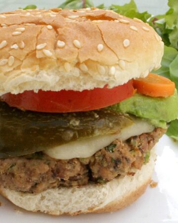 Mexican Veggie Burger - a vegetarian and yummy dish that's perfect for the grill. by Mama Maggie's Kitchen
