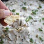 This warm Hatch Chile Cheese Dip will be the hit of any gathering. Perfect for your next Super Bowl party. By Mama Maggie’s Kitchen