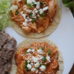Chicken Tinga Tostadas. Yummy and delicious. A Mexican food classic meal. Via @MamaMaggiesKitchen