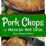Pork Chops in Mexican Red Salsa, or Chuletas en Salsa Roja, is a hearty and yummy dish that is great for busy weeknights. Via @MamaMaggiesKitchen