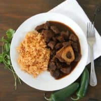 Braised Chile Colorado Beef Shanks (or Chamorros con Chile Colorado) is a robust and rich in flavor dish. This is Mexican recipe destined to be one of your family favorites. By Mama Maggie’s Kitchen