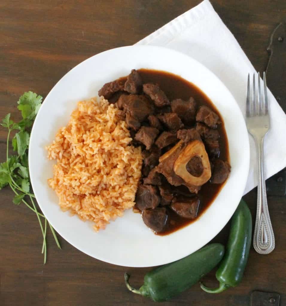 Braised Chile Colorado Beef Shanks (or Chamorros con Chile Colorado) is a robust and rich in flavor dish. This is Mexican recipe destined to be one of your family favorites. By Mama Maggieâ€™s Kitchen