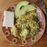 Nopales con Huevo (Cactus with Eggs) is an easy and healthy breakfast. Add tortillas and enjoy this Mexican food favorite. By Mama Maggie’s Kitchen
