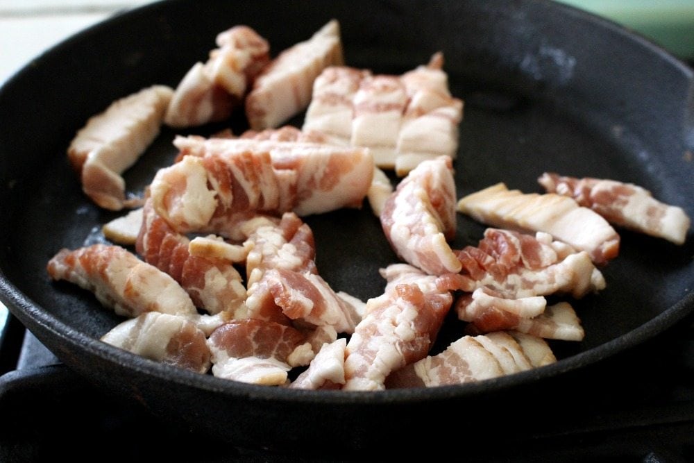 Bacon in a cast iron skillet