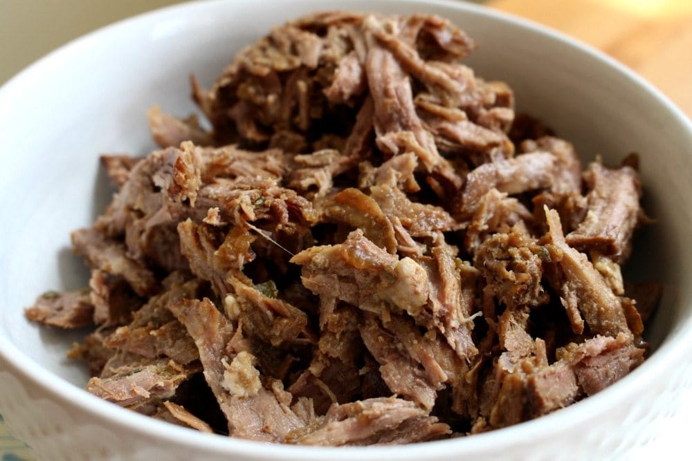 Cooked Shredded Beef in a bowl