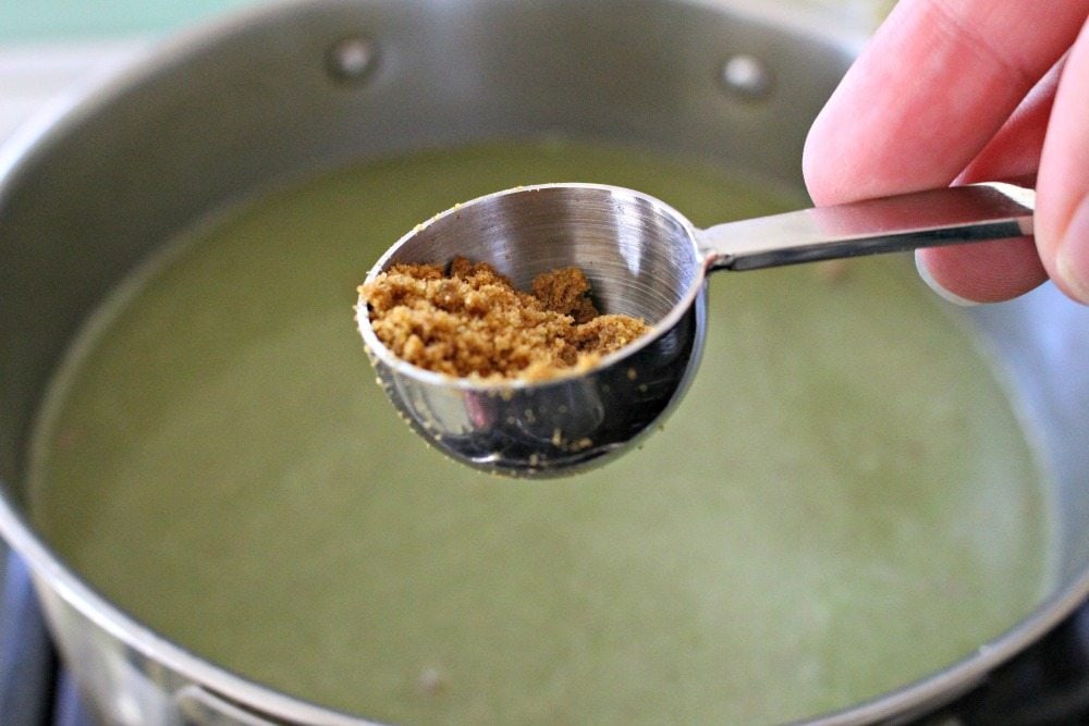Beef Bouillon in a metal tablespoon