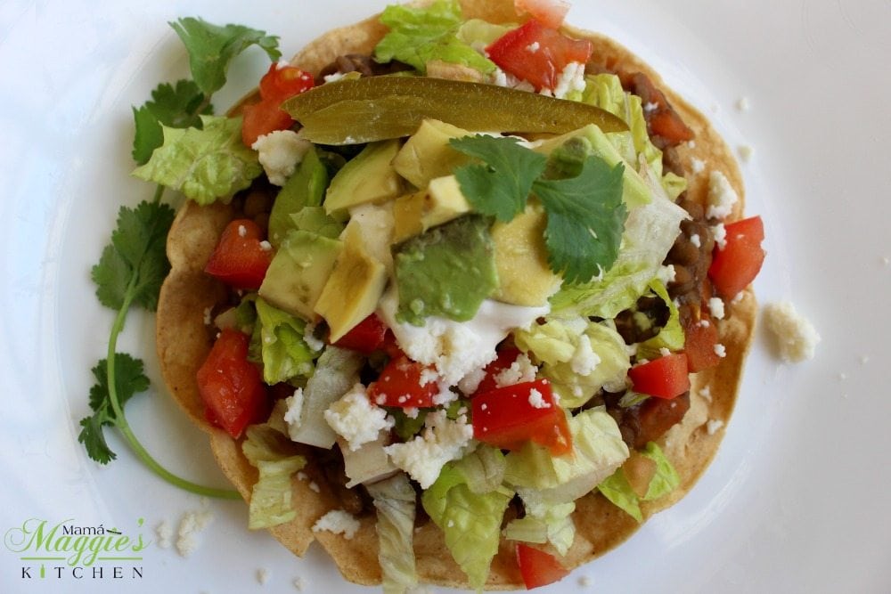 Lentil Tostadas , Vegetarian recipes don’t come any easier than Lentil Tostadas. Add your favorite toppings, and you have a winning dish sure to please any palate. 