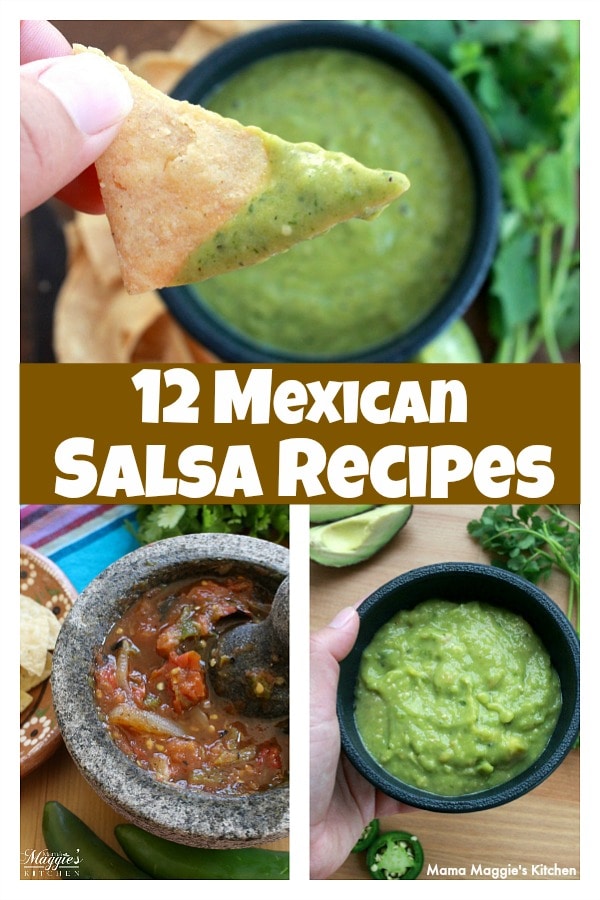 Here are several Mexican Salsa Recipes to get your creative cooking juices going. Delicious and tasty as an appetizer or use as the basis of a meal. By Mama Maggie's Kitchen