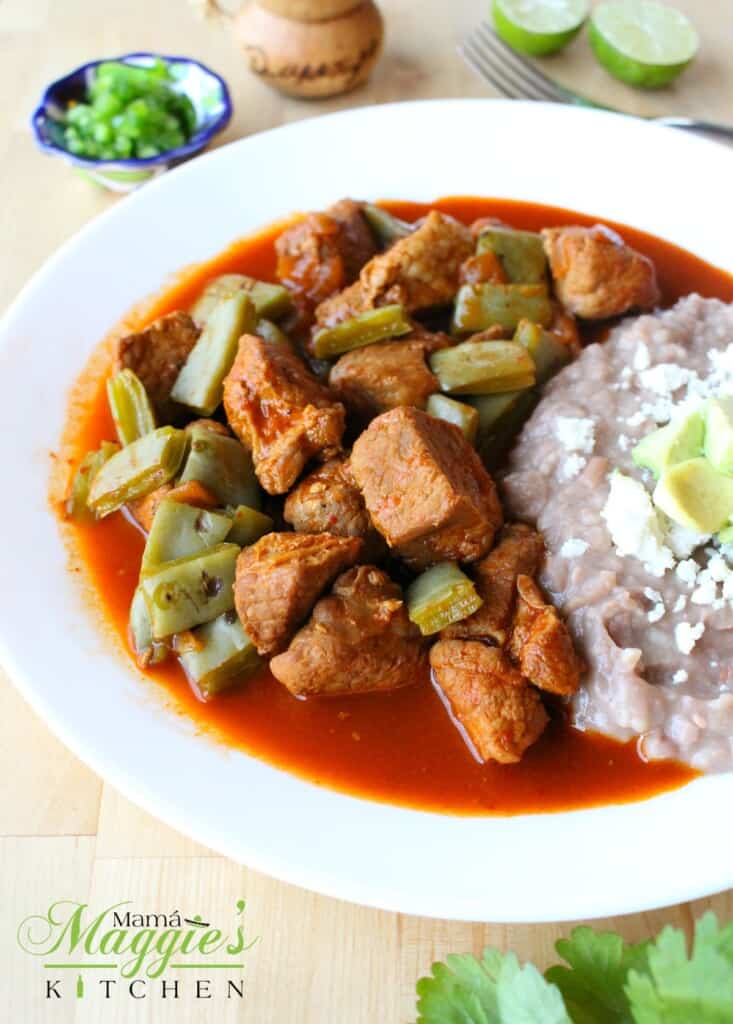 Pork Chile Colorado with Nopales Mamá Maggie's Kitchen