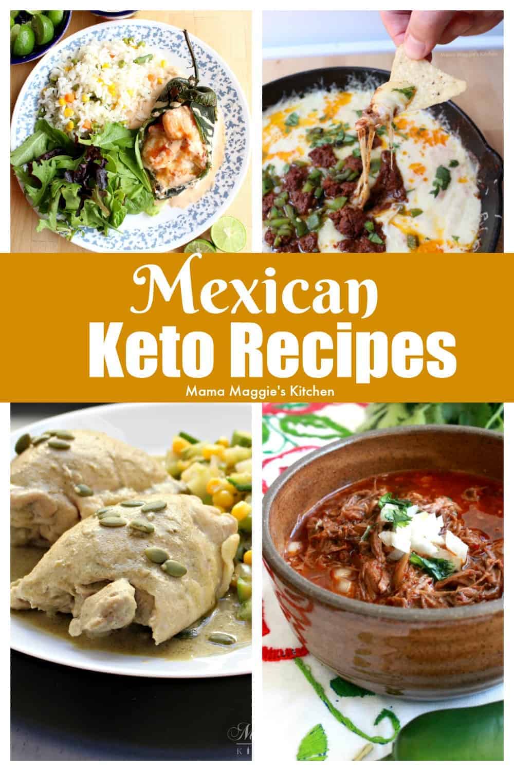 A collage showing several Mexican Keto Recipes. 