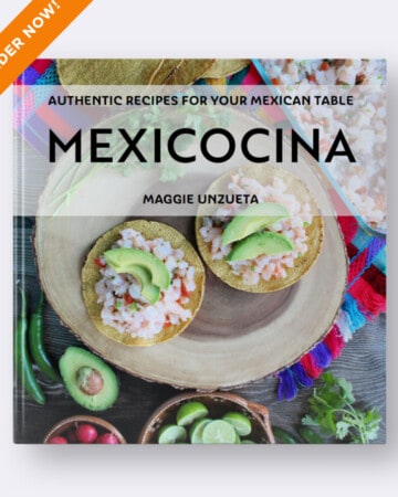 A picture of the cover of Mexicocina, the first cookbook of Mama Maggie's Kitchen.