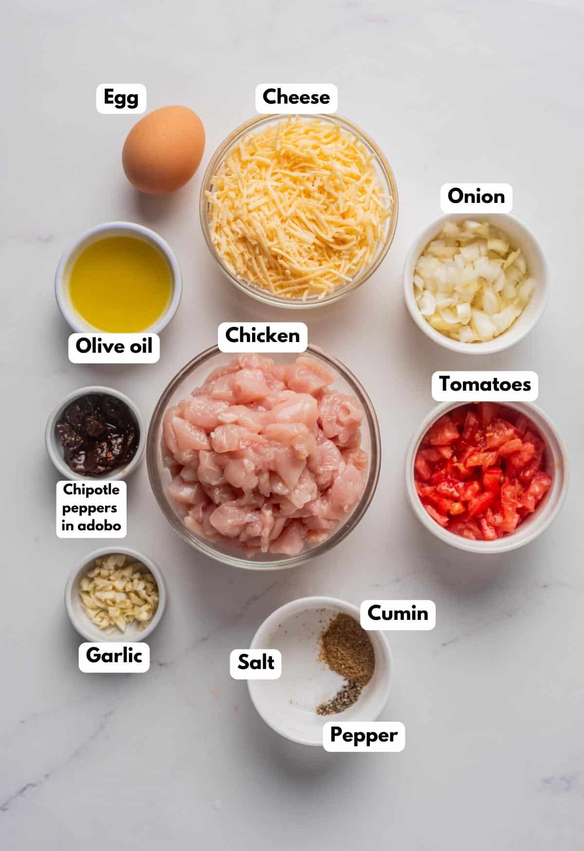 The ingredients to make the filling.