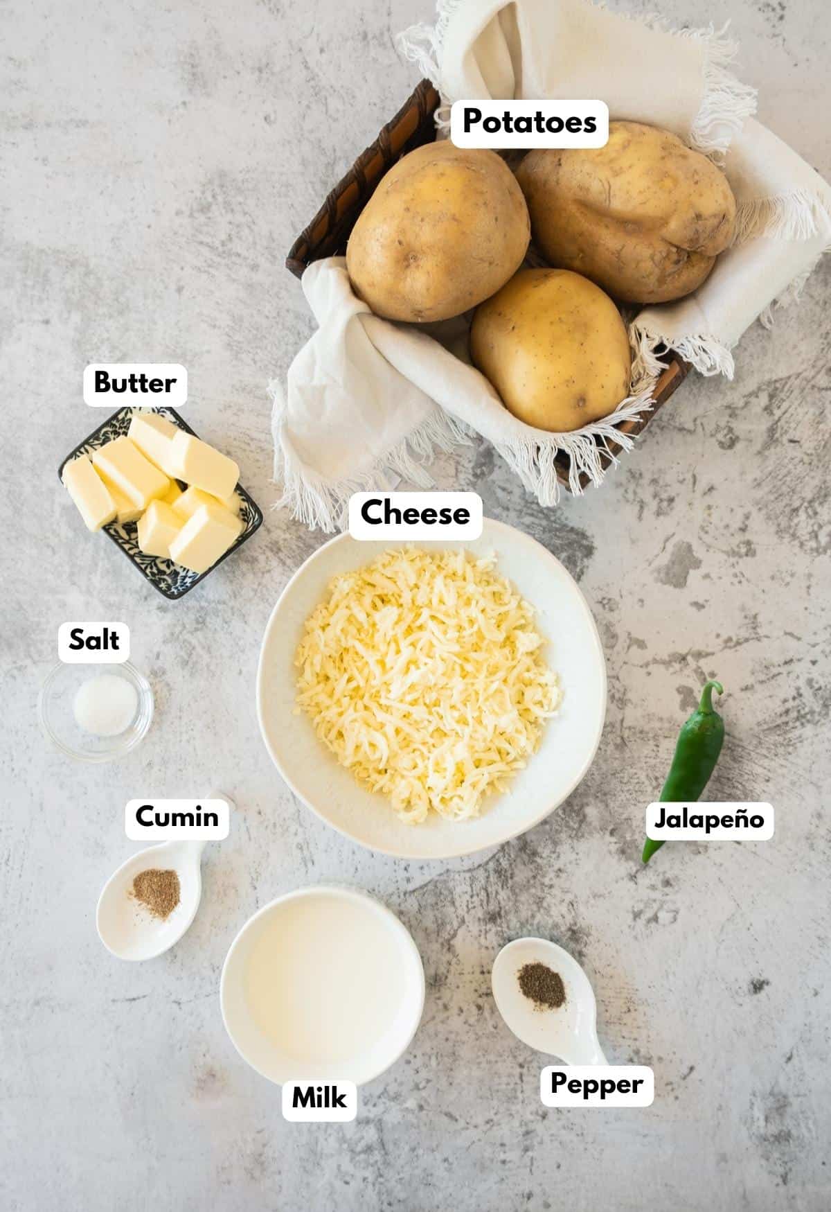 The ingredients needed to make the recipe.