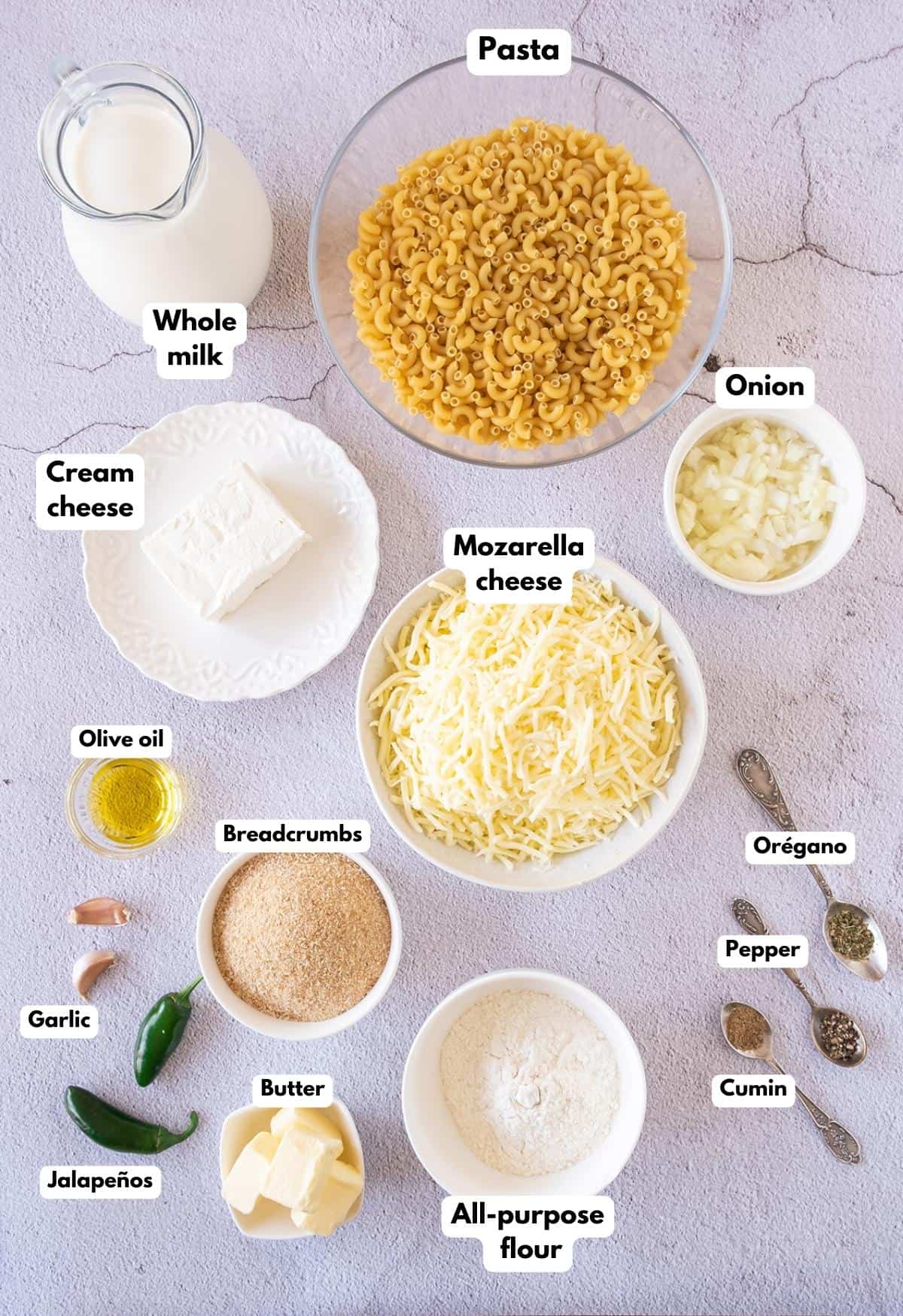 The ingredients needed to make the dish.